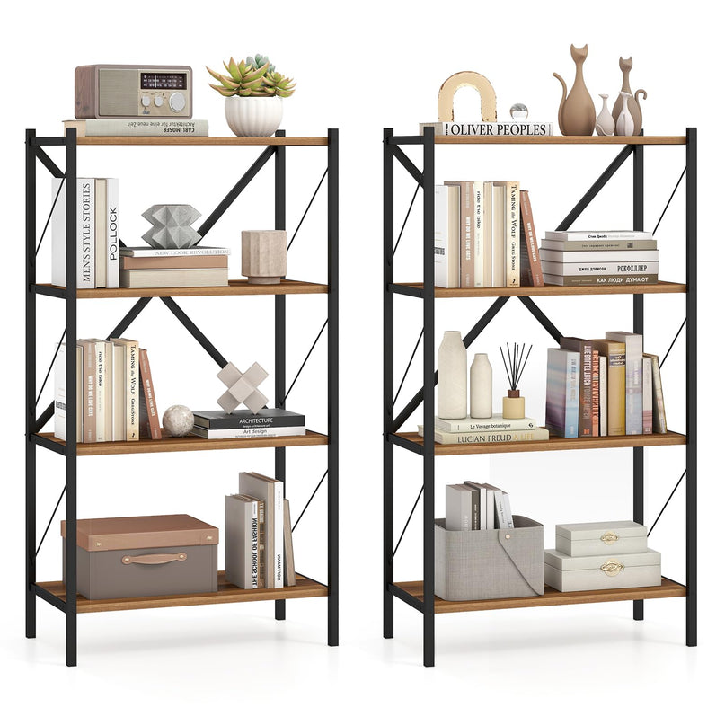Giantex 3/4 Tier Bookshelf with Heavy-Duty Metal Frame