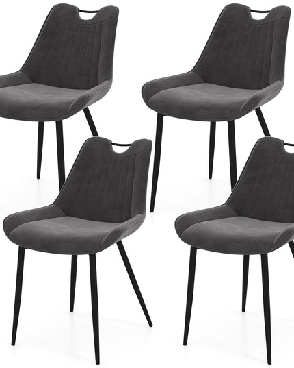 Giantex Dining Chair Set of 4 with Metal Legs for Living Room