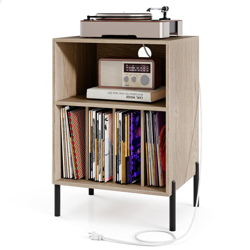 Giantex Record Player Stand with Charging Station