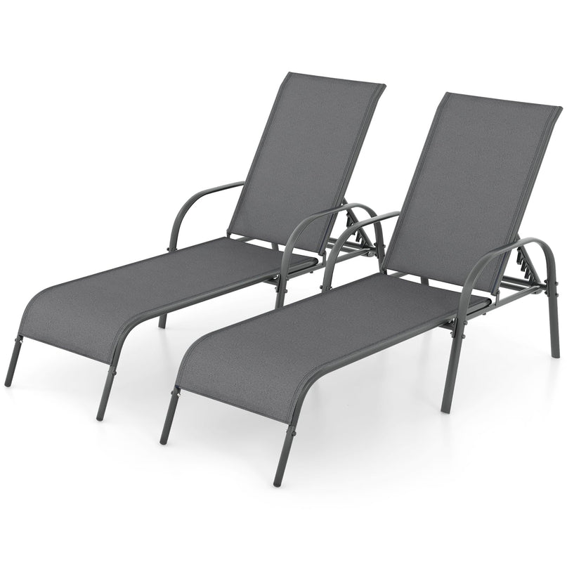 Giantex Adjustable Patio Chaise Lounge, Outdoor Folding Lounge Recliner Chairs
