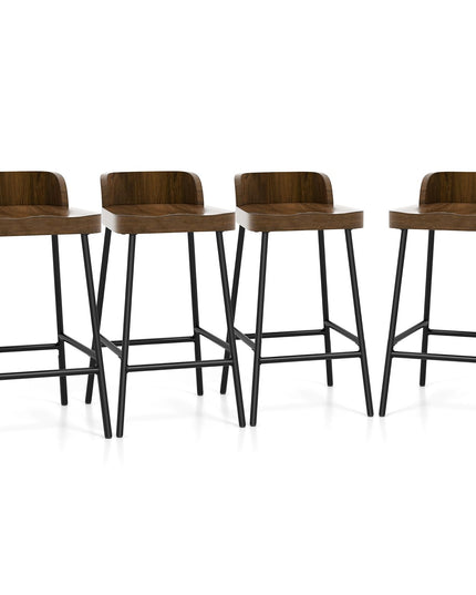 Giantex 24.5'' Bar Stool, Counter Height Bar Stools with Low Back & Footrest