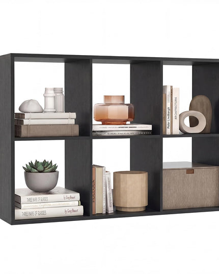 Giantex 6-Cube Bookcase White Cubby Bookshelf w/Back Guardrail & Anti-Tipping Kits