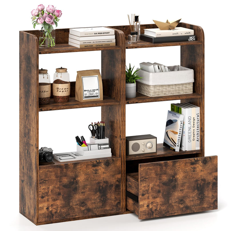Giantex Bookshelf with Drawer for Living Room