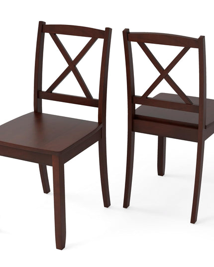 Giantex Wood Dining Chairs, Armless Kitchen Chairs w/Rubber Wood Legs & Curved Backrest