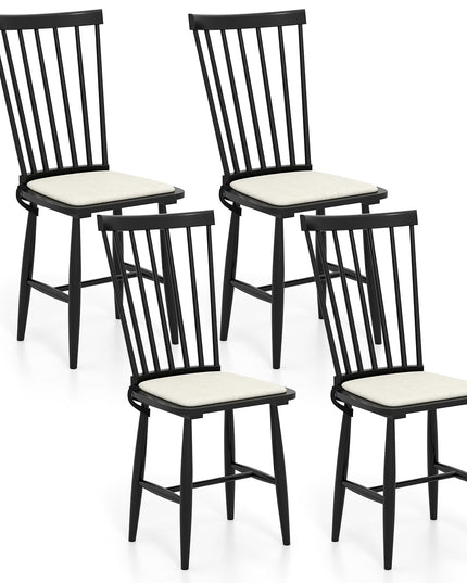 Giantex Windsor Dining Chairs Set of 2/4 w/Spindle Back & Removable Seat Cushion