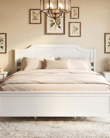 GIANTEX Twin/Full/Queen/King Size Wooden Bed Frame with Headboard
