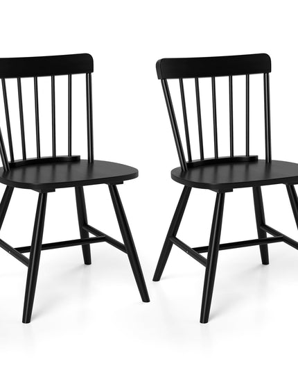 Giantex Windsor Dining Chairs Set of 2/4, Farmhouse Kitchen Chairs w/Rubber Wood Frame, Elegant Hollowed Backrest