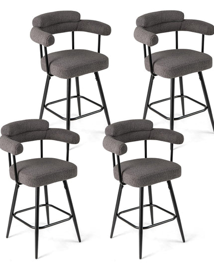 Giantex Swivel Bar Stools Set of 2/4 with Metal Legs & Footrest for Kitchen Island