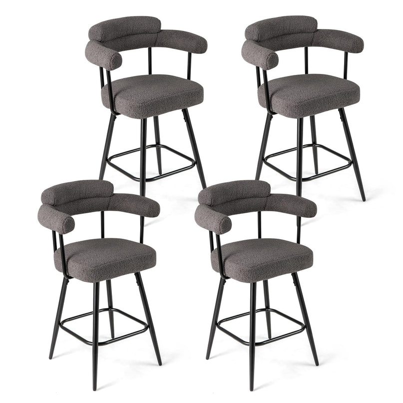 Giantex Swivel Bar Stools Set of 2/4 with Metal Legs & Footrest for Kitchen Island