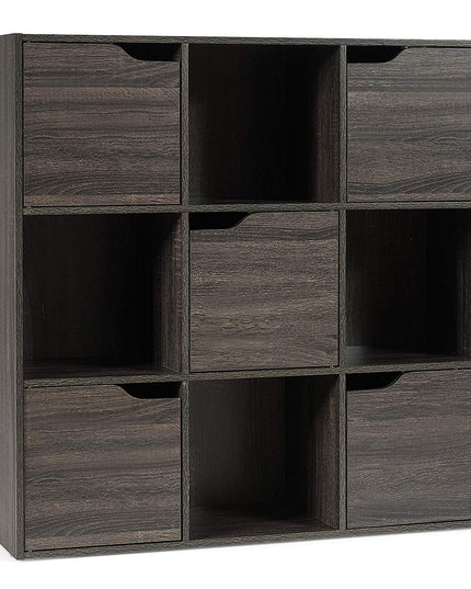 Giantex 9-Cube Storage Organizer, Storage Cabinet with 4 Open Cubes and 5 Cabinets