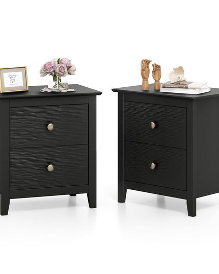 Giantex White and Black Nightstand