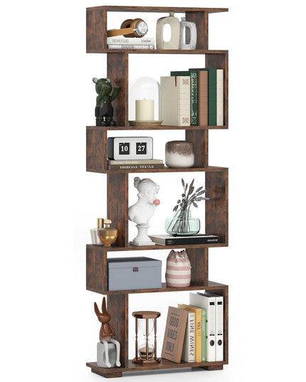 Giantex 6 Tier Geometric Bookshelf with 2 Anti Tipping Kits