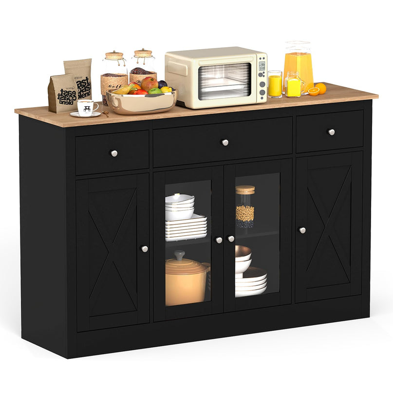 Giantex 55" Large Buffet Sideboard with 3 Drawers for Dining Room