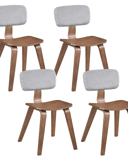 Giantex Rubber Wood Dining Room Chairs with Teddy Velvet Padded Backrest & Ergonomic Seat