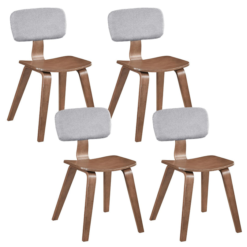 Giantex Rubber Wood Dining Room Chairs with Teddy Velvet Padded Backrest & Ergonomic Seat
