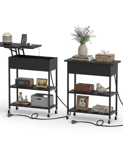 Giantex Lift Top End Table with Charging Station