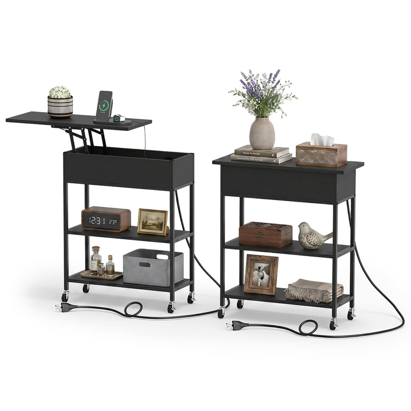 Giantex Lift Top End Table with Charging Station