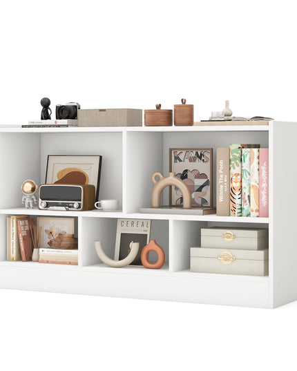 Giantex 5-Cube Bookcase, Freestanding 3-Tier Bookshelf with Spacious Top & Raised Base
