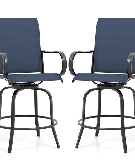 Giantex Swivel Outdoor Bar Stools, All-Weather Bar Height Patio Chairs