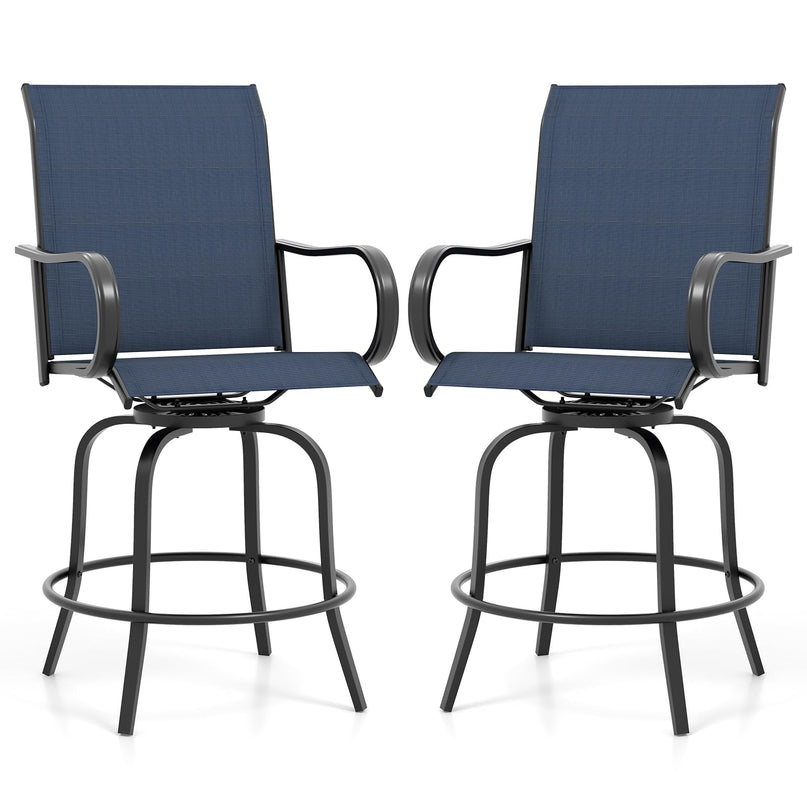Giantex Swivel Outdoor Bar Stools, All-Weather Bar Height Patio Chairs