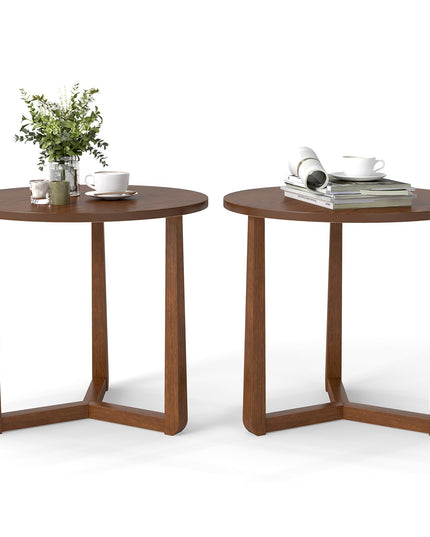 Table d'appoint de canapé Giantex 22,5 po avec pieds en bois pour salon et chambre à coucher