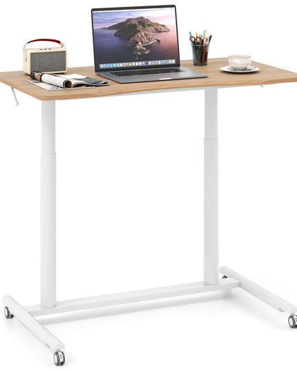 Giantex Mobile Standing Desk with Wheels & Aluminum Frame