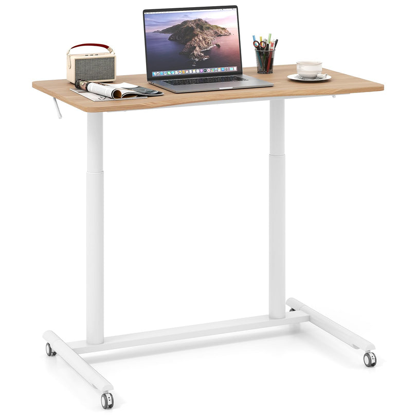 Giantex Mobile Standing Desk with Wheels & Aluminum Frame