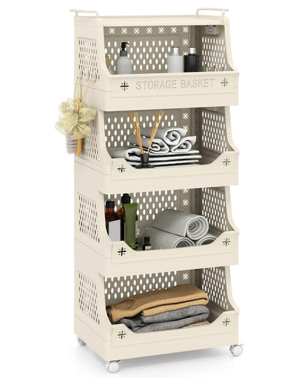 Giantex 3/4/5 Tier Rolling Laundry Cart with Wheels for Laundry Room