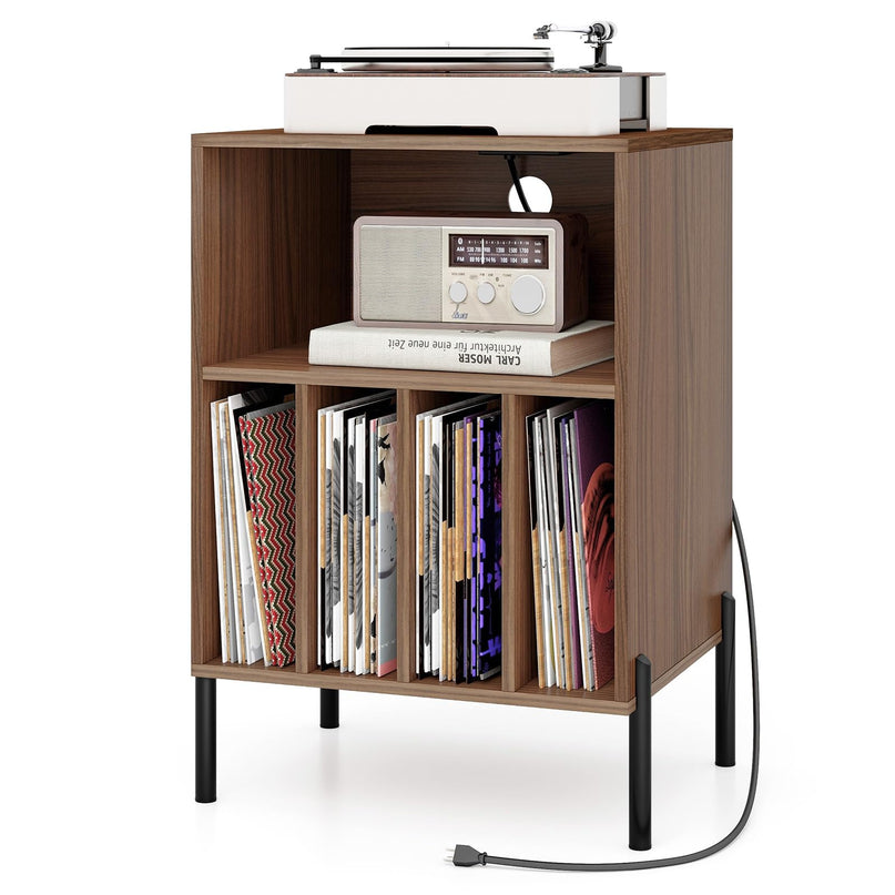 Giantex Record Player Stand with Charging Station