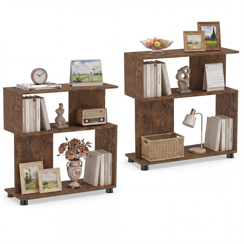 Giantex 3-Tier Geometric Bookshelf for Living Room