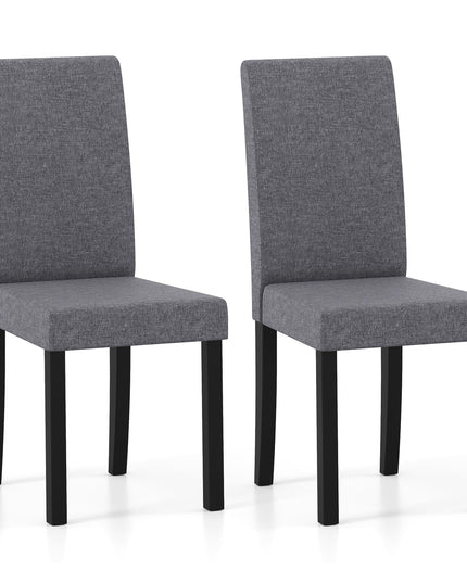 Giantex Upholstered Dining Chair Set of 2/4 with Rubber Wood Legs