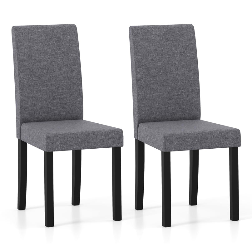 Giantex Upholstered Dining Chair Set of 2/4 with Rubber Wood Legs