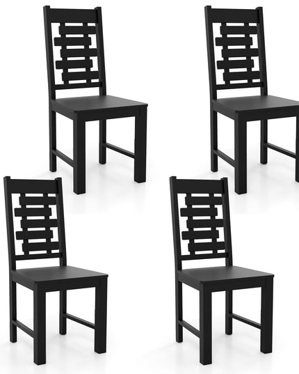 Giantex Wooden Dining Chairs Set of 2/4 with High & Tilted Backrest