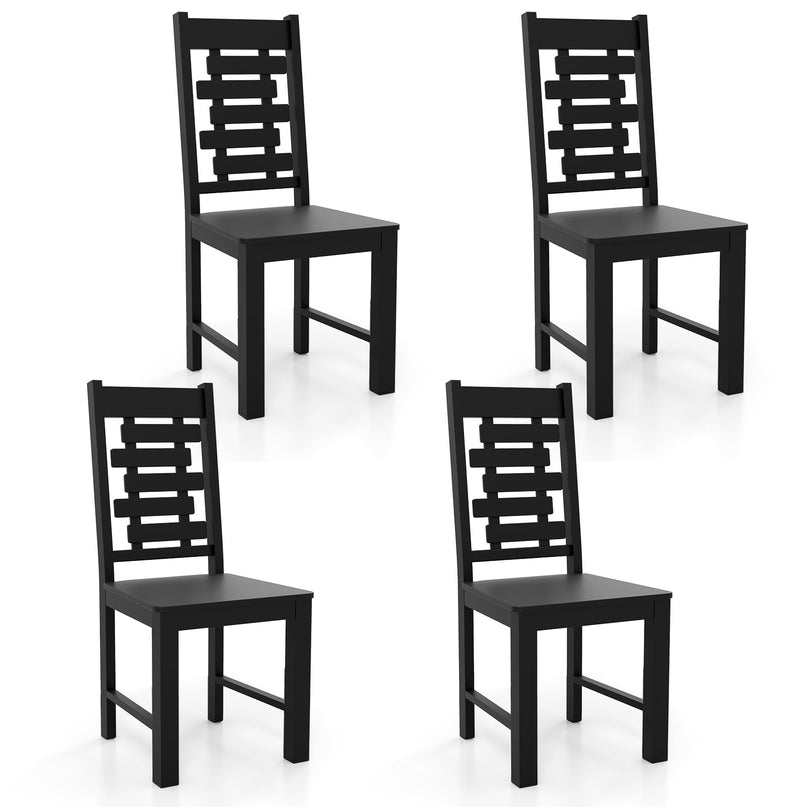 Giantex Wooden Dining Chairs Set of 2/4 with High & Tilted Backrest