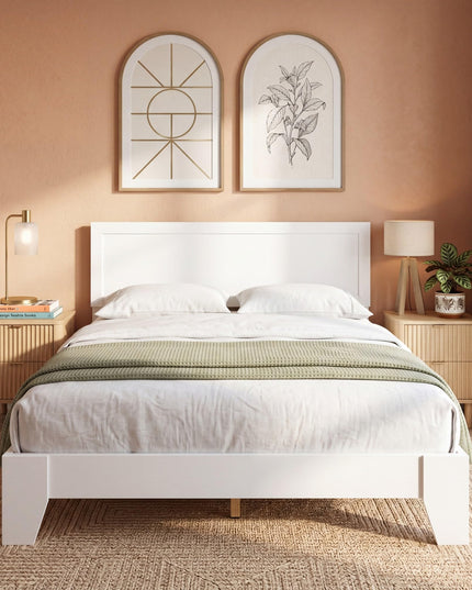 GIANTEX Twin/ Full/Queen Size Wooden Bed Frame with Heavy Duty Mattress Foundation