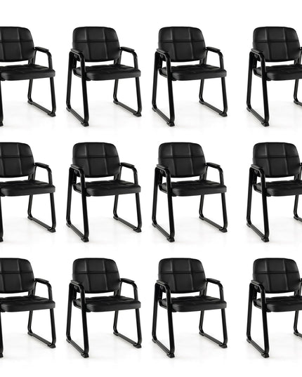 Giantex Waiting Room Chairs, Reception Guest Chair with Padded Armrests, Metal Frame & Sled Base