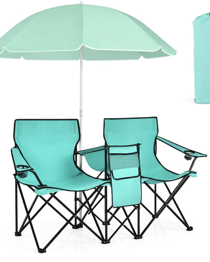 Giantex Camping Chairs Double Folding Chair with Canopy