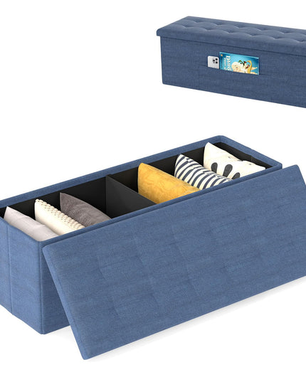 Giantex 43 Inches Folding Storage Ottoman Bench for Living Room