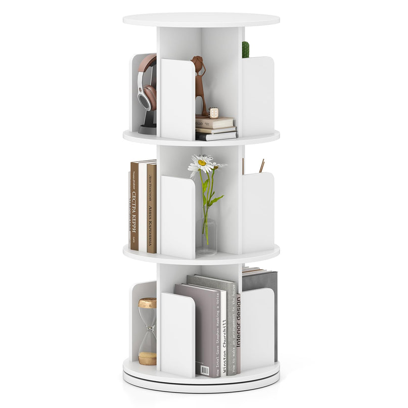 Giantex 3 Tier Rotating Bookshelf for Living Room Bedroom