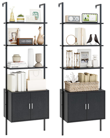 Giantex 5 Tier Wall Mounted Ladder Shelf for Living Room