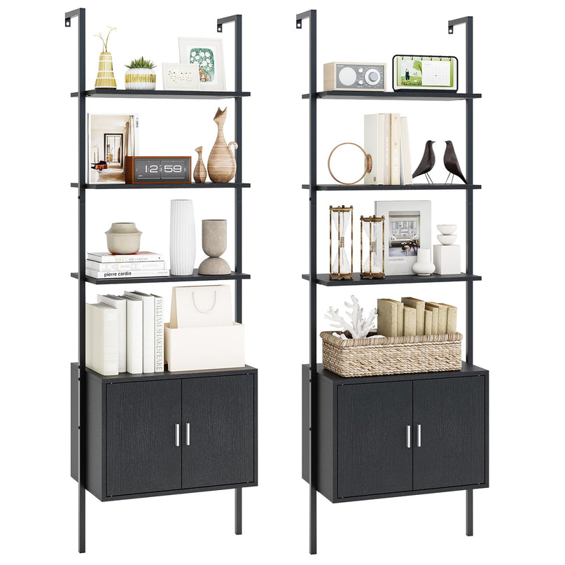 Giantex 5 Tier Wall Mounted Ladder Shelf for Living Room