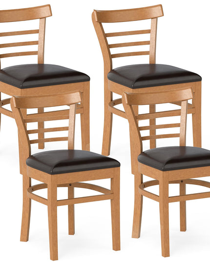 Giantex Wooden Dining Chairs Set of 2/4 w/Rubber Wood Legs