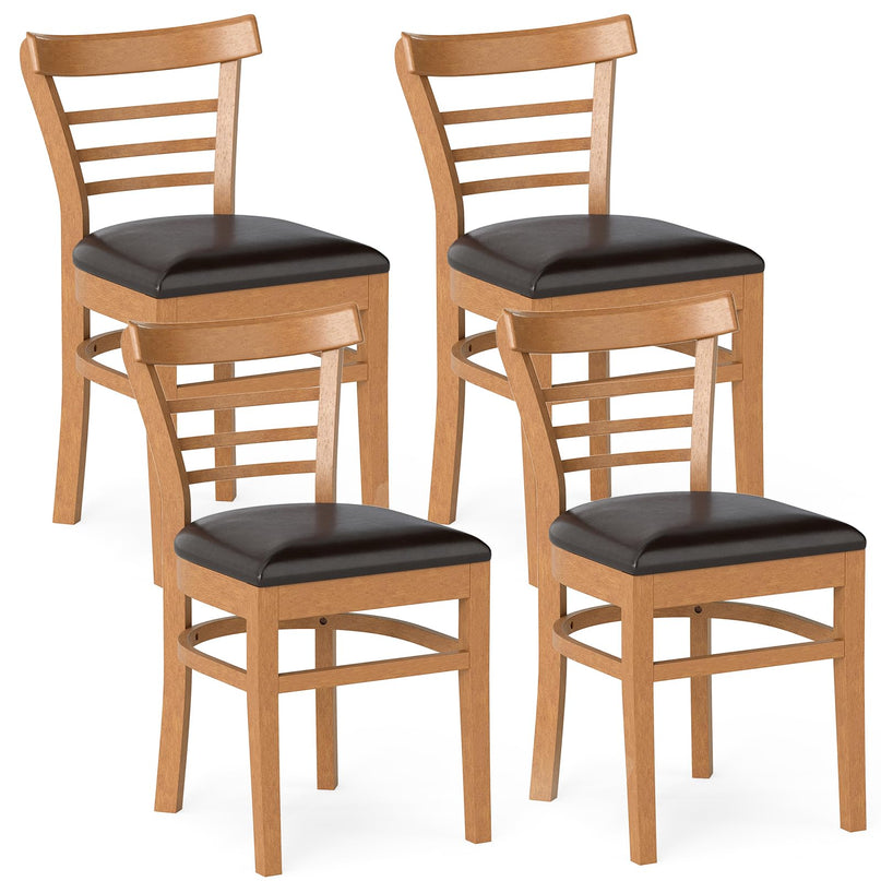 Giantex Wooden Dining Chairs Set of 2/4 w/Rubber Wood Legs