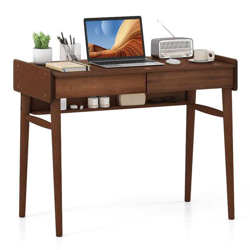 Giantex Computer Desk, 39.5" Bamboo Home Office Desk