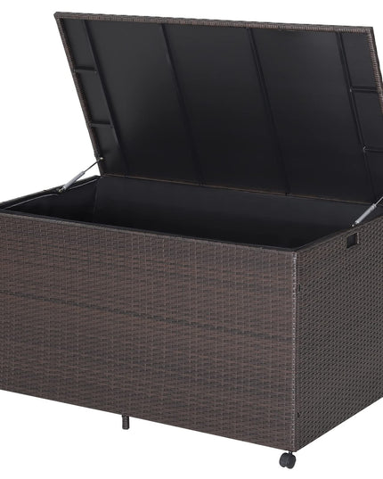 Giantex Wicker Outdoor Deck Box - 133 Gallon Storage Box with Lid