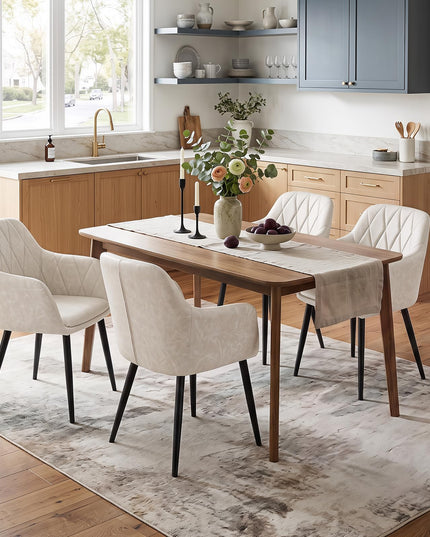 Giantex Dining Chairs Set of 2/4 Upholstered PU Leather Kitchen Chair