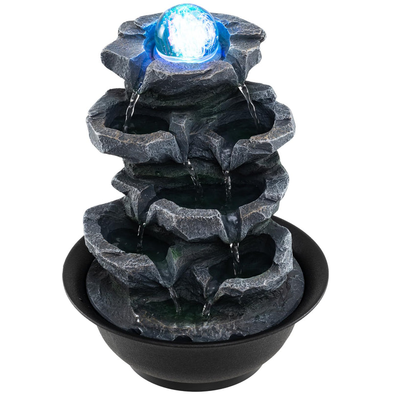 Fontaine à eau de table Giantex Stacked Rock Cascade pour la relaxation au bureau ou à la maison