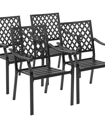 Giantex Patio Dining Chairs, Outdoor Stackable Metal Chair
