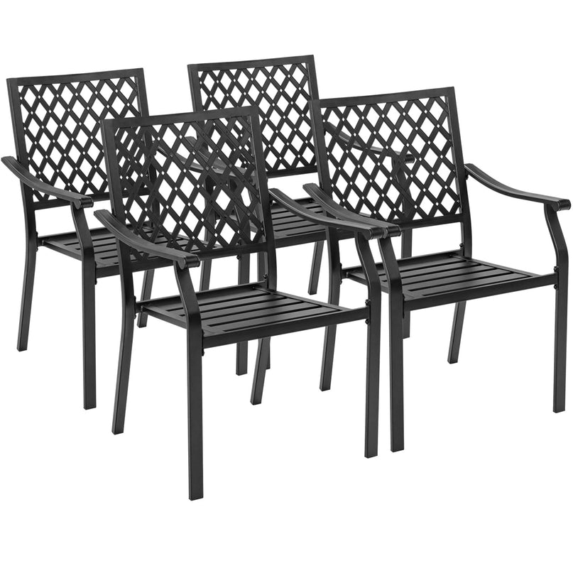 Giantex Patio Dining Chairs, Outdoor Stackable Metal Chair