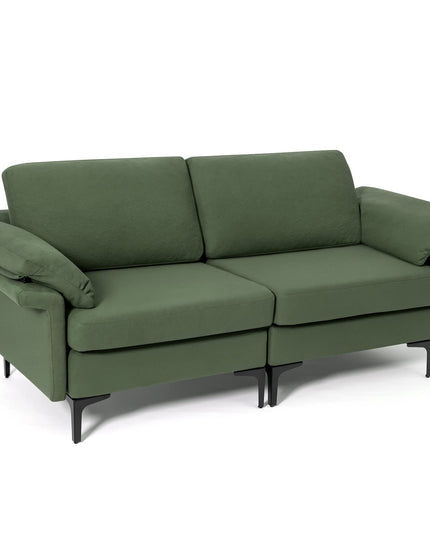 Giantex 72.5" L Loveseat, 2-Seat Sofa Couch with Removable Armrest Pillows